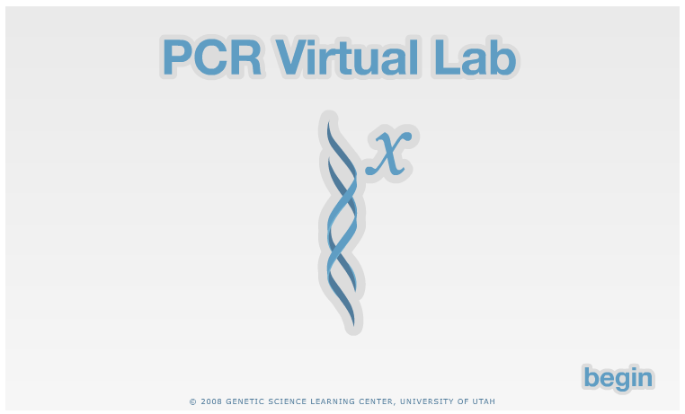Screenshot of the PCR tutorial at the Genetic Science Learning Center